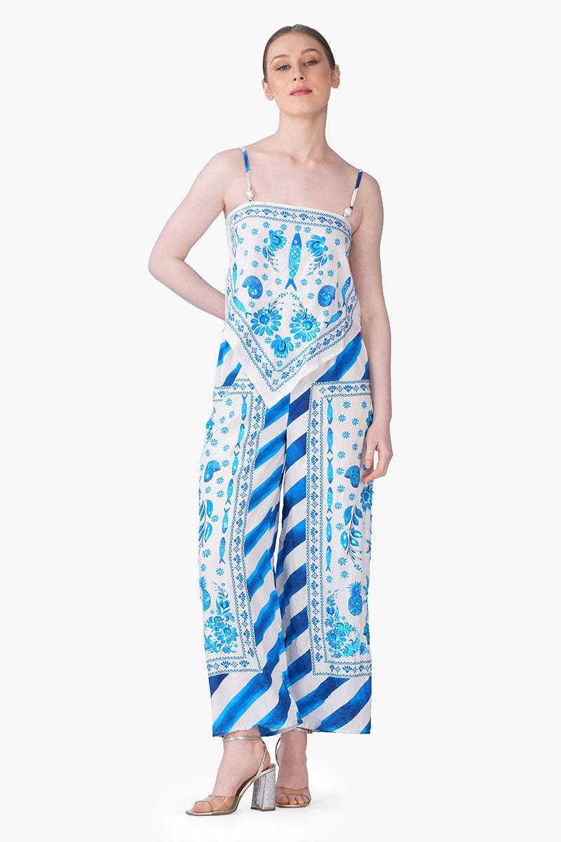 Set of 6 Porcelain Tide Fish Embellished Hankey Top(S, M & L)