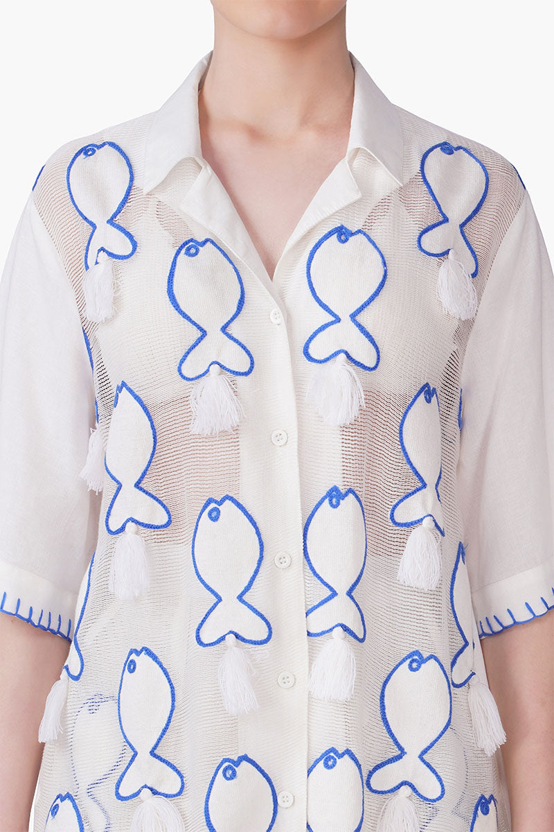 Set of 6 Net To Needle Fish Tassel Shirt(S, M & L)