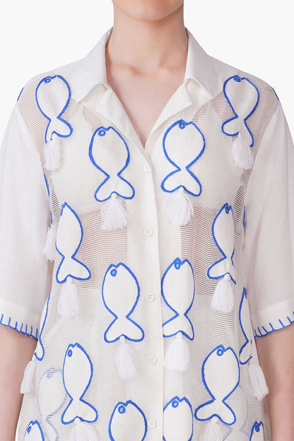 Set of 6 Net To Needle Fish Tassel Shirt(S, M & L)