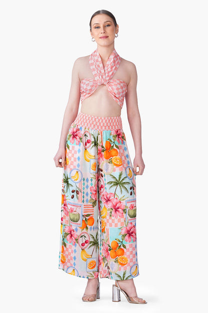 Set of 6 Hibiscus Fruit Print Summer Pants(S, M & L)