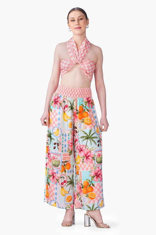 Set of 6 Hibiscus Fruit Print Summer Pants(S, M & L)