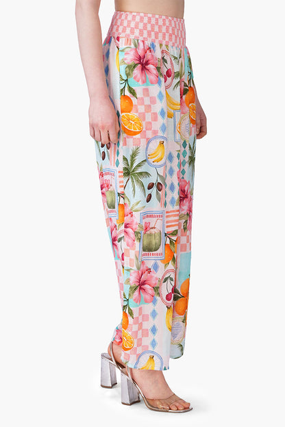 Set of 6 Hibiscus Fruit Print Summer Pants(S, M & L)