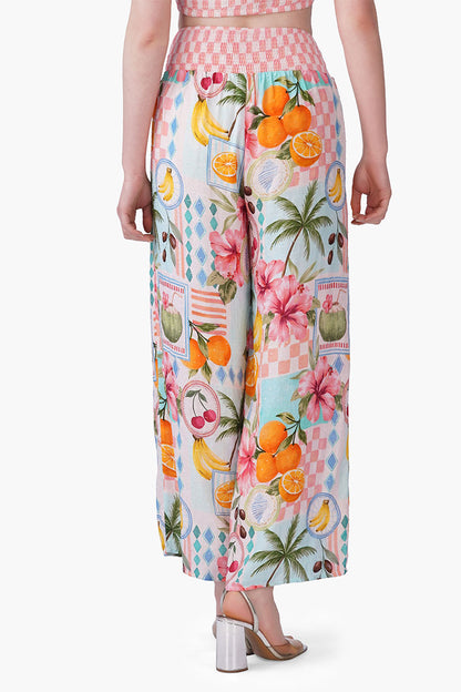 Set of 6 Hibiscus Fruit Print Summer Pants(S, M & L)