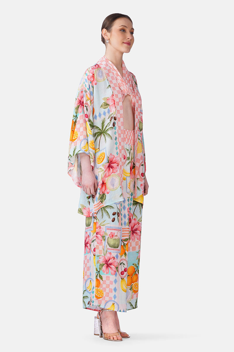 Set of 6 Hibiscus Fruit Print Summer Cover Up(S, M & L)