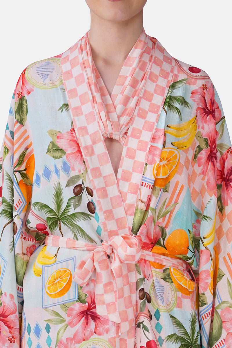 Set of 6 Hibiscus Fruit Print Summer Cover Up(S, M & L)