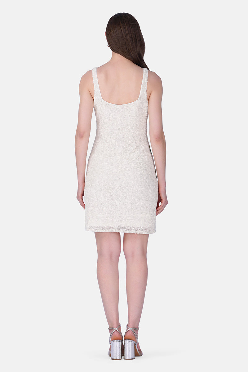 Lemon Bloom Beaded Bodycone Short Dress