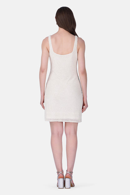 Lemon Bloom Beaded Bodycone Short Dress