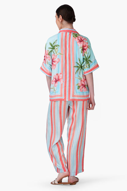 Set of 6 Scarlet Hibiscus Print Shirt (S, M & L)