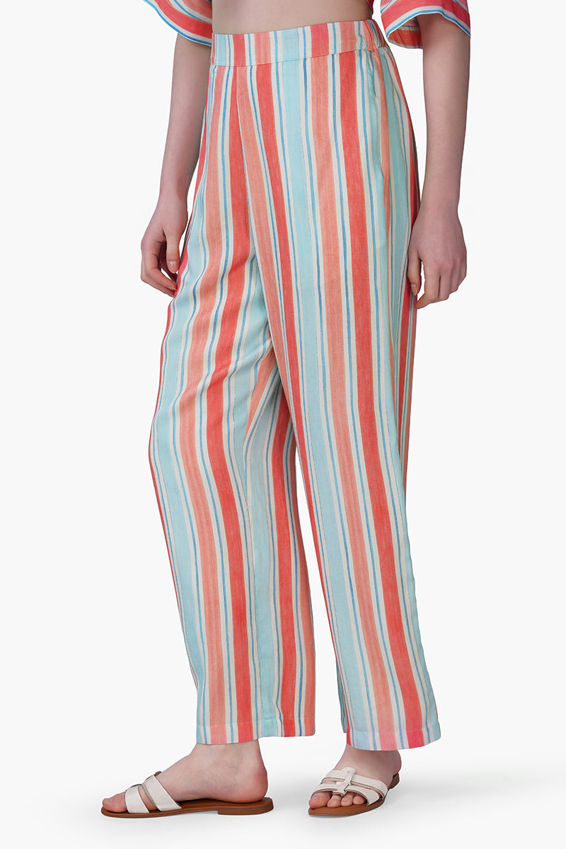 Set of 6 Scarlet Bloom Strip Print Pants(S, M & L)