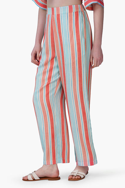 Set of 6 Scarlet Bloom Strip Print Pants(S, M & L)