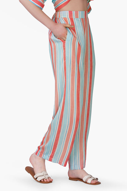 Set of 6 Scarlet Bloom Strip Print Pants(S, M & L)