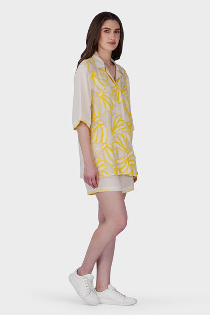 Set of 6 Sunset Banana Embroidered Shirt (S, M & L)