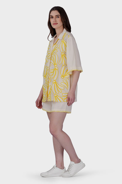 Set of 6 Sunset Banana Embroidered Shirt (S, M & L)