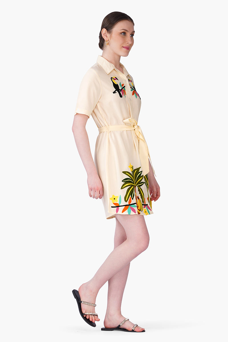 Set of 6 Toucan Carnival Embroidered Shirt Dress(S, M & L)