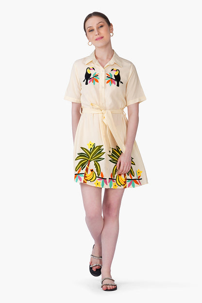 Set of 6 Toucan Carnival Embroidered Shirt Dress(S, M & L)