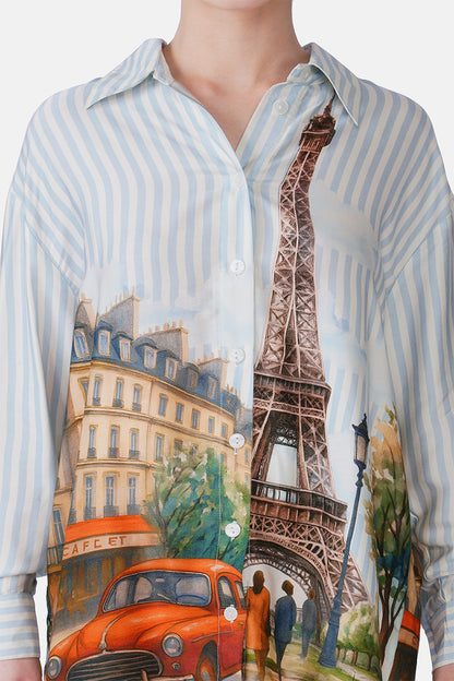 Set of 6  Love In Paris Printed Shirt (S, M & L)