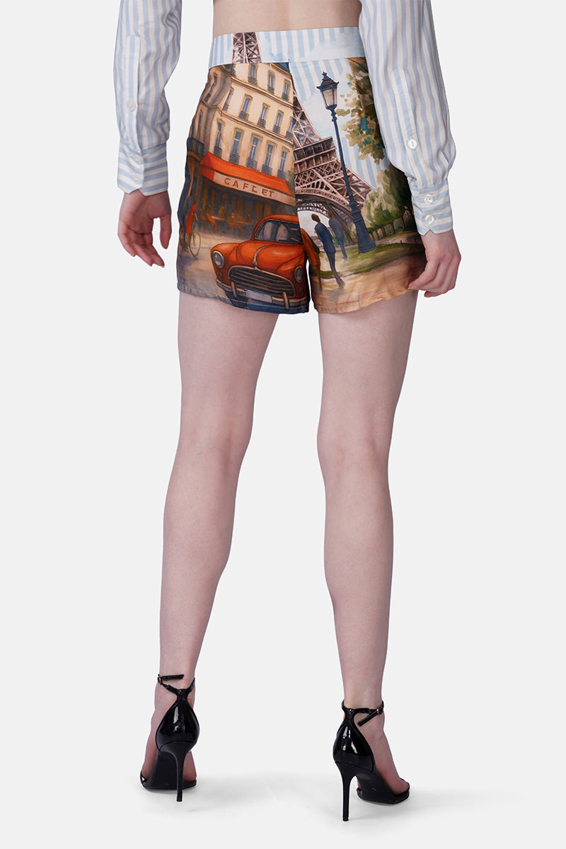 Set of 6 Love In Paris Printed Shorts(S, M & L)