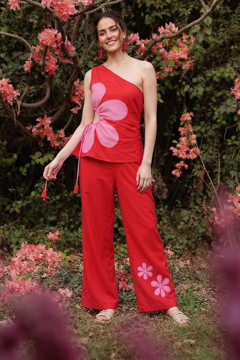 Set of 6 Rose Petal Scarlet Pants (S, M & L)