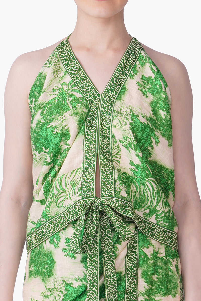 Set of 6 Green Forest Safari Print Top (S, M & L)