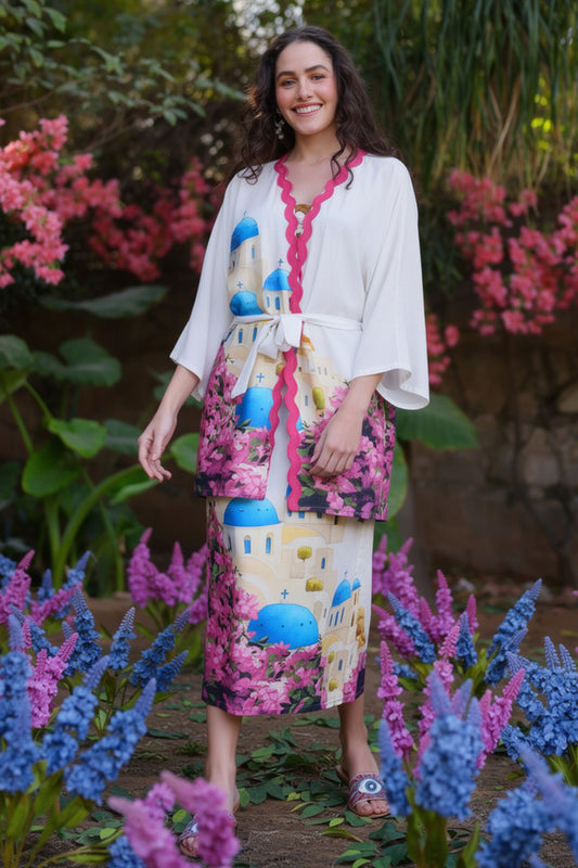Set of 6 Santorini Dream Print Cover Up(S, M & L)