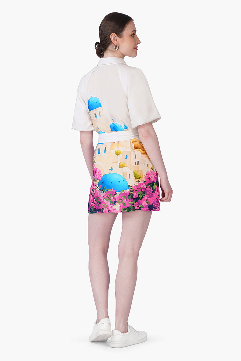 Set of 6 Santorini Dream Print Short Dress(S, M & L)