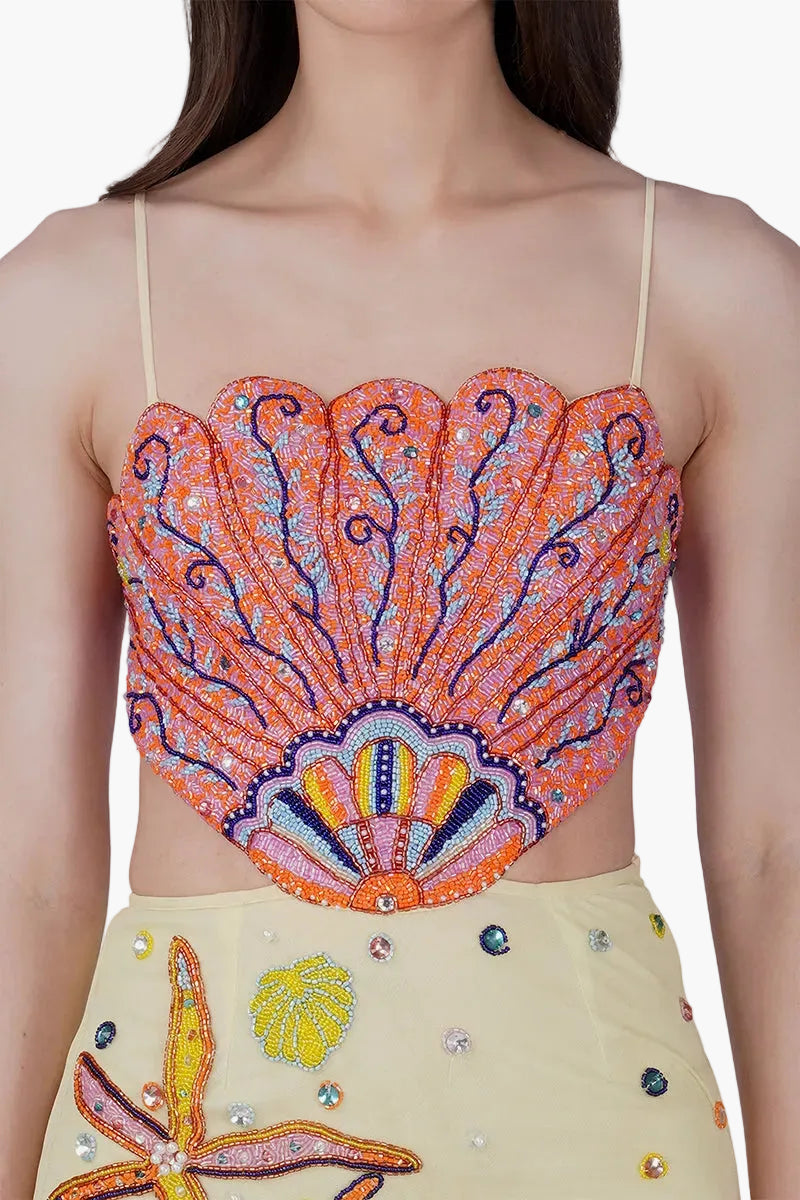 Multi Shell Sunlit Embellished Dress