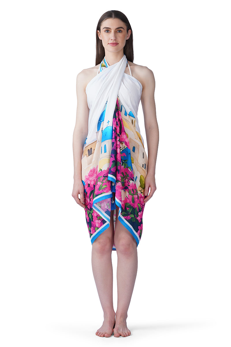 Santorini Dream Print Sarong