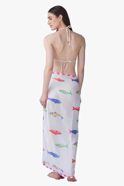 Hand-Drawn Fish Printed Sarong