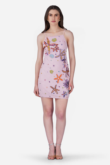 Set of 6 Pink Ocean Jewel Embellished Dress