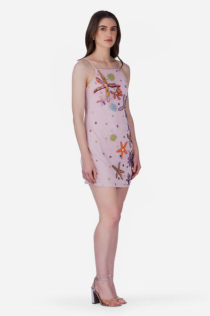 Set of 6 Pink Ocean Jewel Embellished Dress