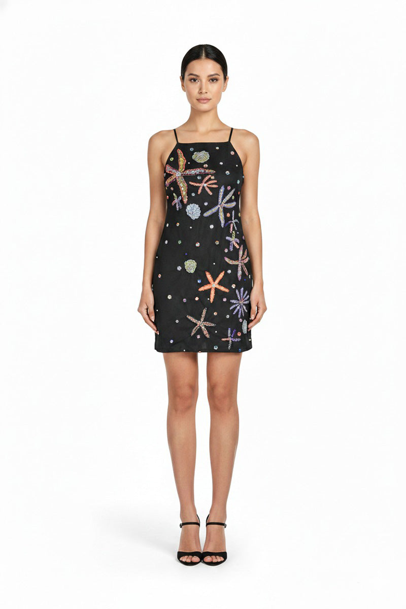 Black Ocean Jewel Embellished Dress