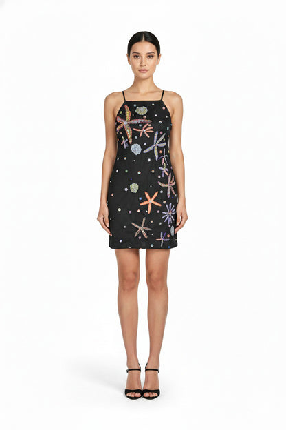 Black Ocean Jewel Embellished Dress