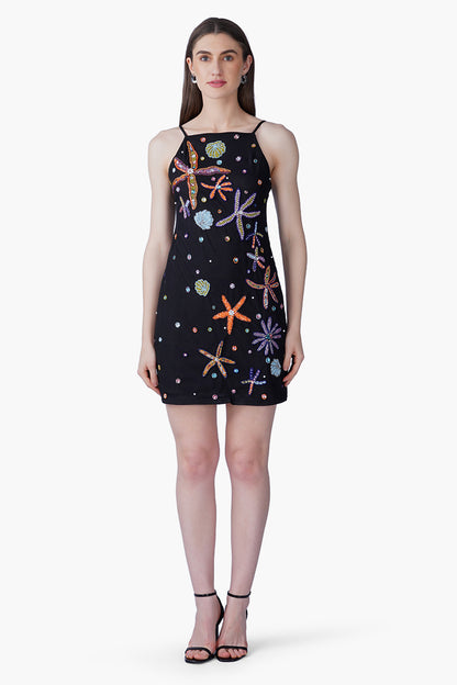 Black Ocean Jewel Embellished Dress
