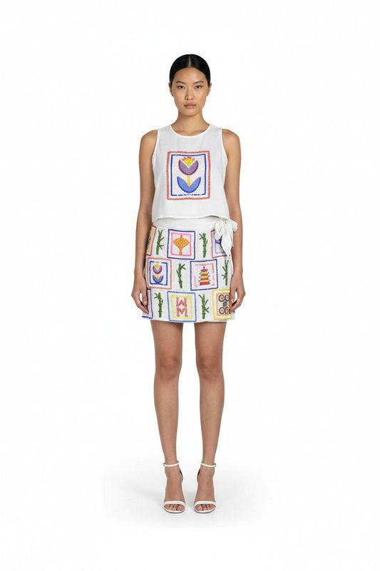 Set of 6 Mahjong Temple Embellished Top  (S, M & L)