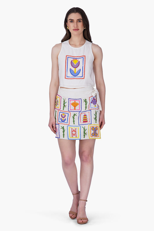Set of 6 Mahjong Temple Embellished Top  (S, M & L)