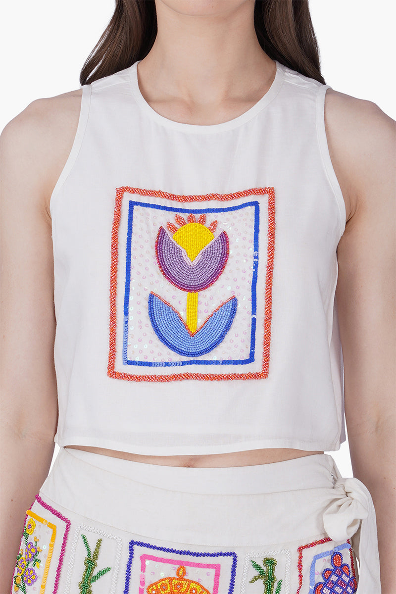Set of 6 Mahjong Temple Embellished Top  (S, M & L)