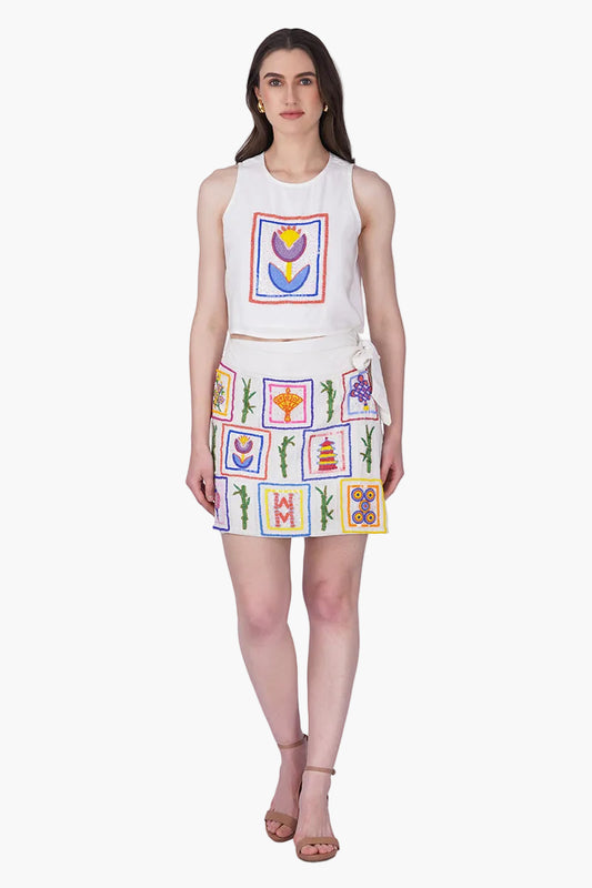 Set of 6 Mahjong Temple Embellished Top  (S, M & L)