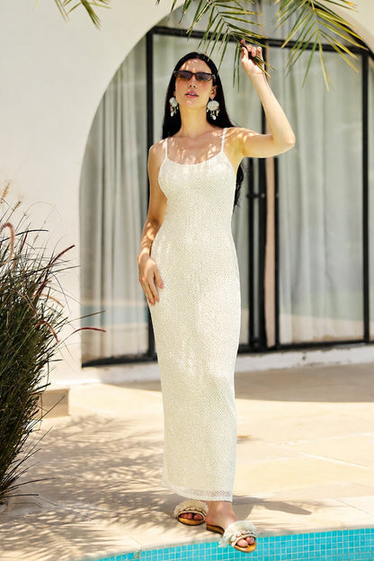 Set of 6 Silver Pearl Luxe Long Length Dressw/Liinig (S, M & L)