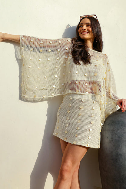 Set of 6 Sea Charm Mesh Short Kaftan (S,M,L)