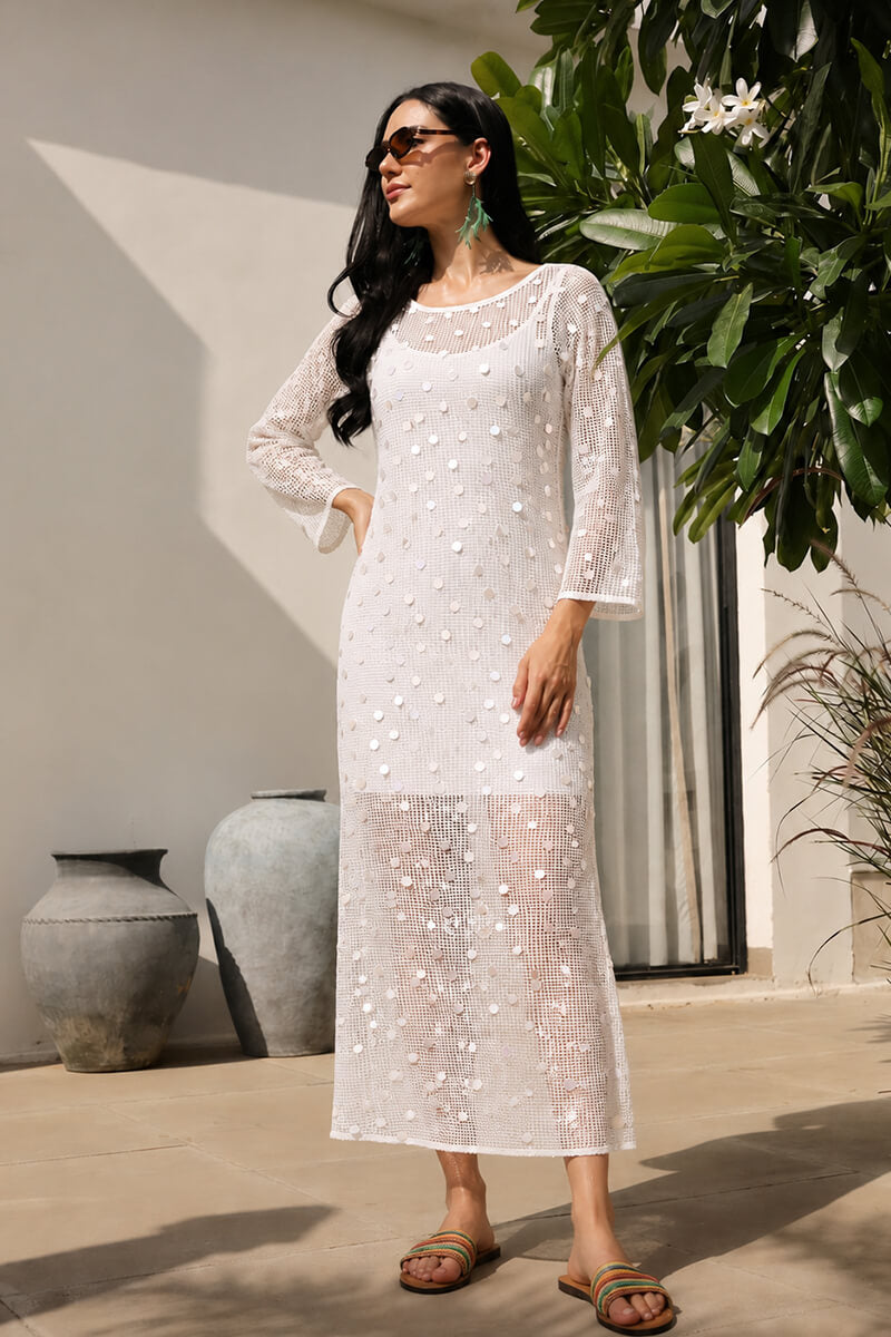 Set of 6 Shell Sequin Mesh Cover-Up (S,M,L)
