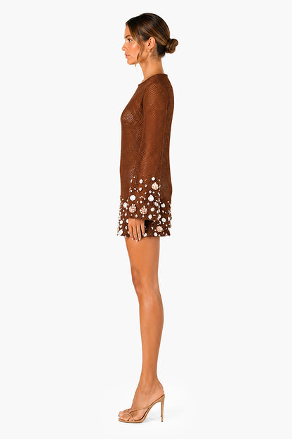 Set of 6 Cacao Shell Embellished Couture Crochet Dress (S,M,L)