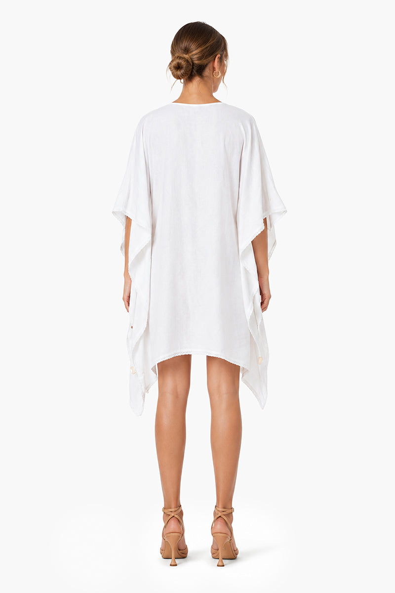 Set of 6 White Shell Cascade Short Kaftan (S,M,L)