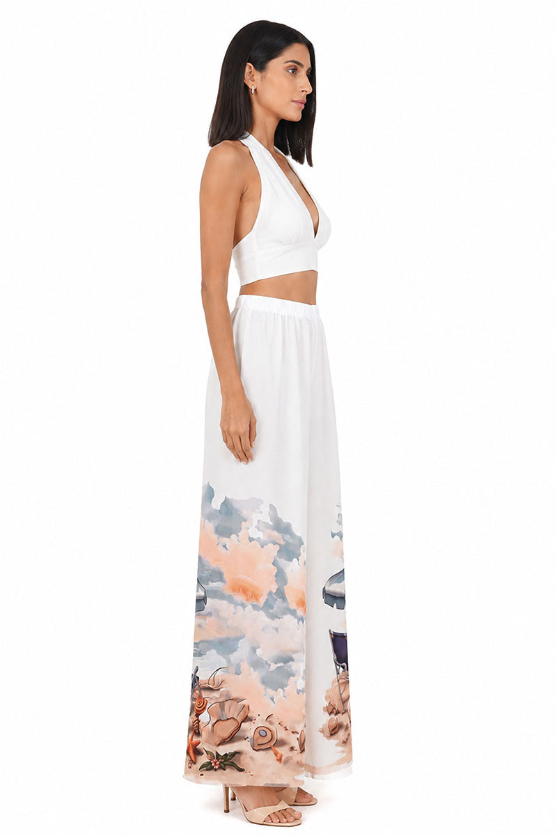 Set of 6 Artisan Coastal Print Cover Up Pants (S,M,L)