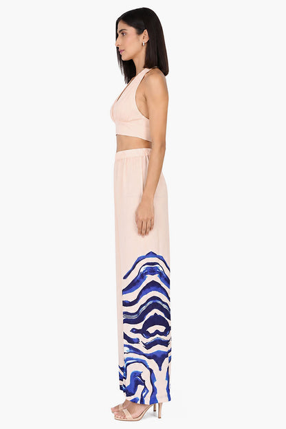 Set of 6 Ocean Print Navy Embellished Pant (S,M,L)