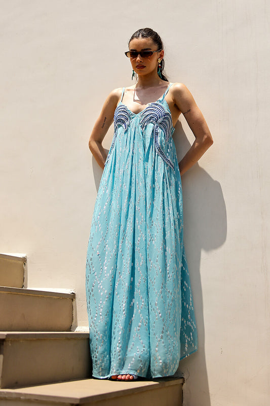 Set of 6 Aqua Aura Flared Dress (S,M,L)