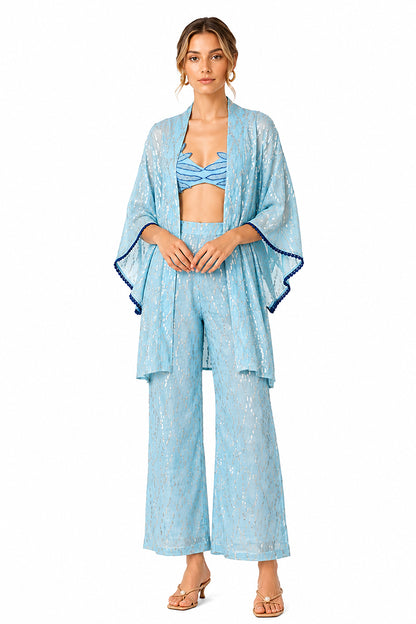 Set of 6 Aqua Aura Flared Pants (S,M,L)