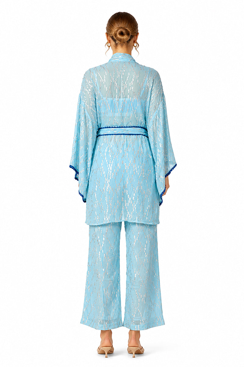 Set of 6 Aqua Aura Leaf Embellished Brallet (S,M,L)