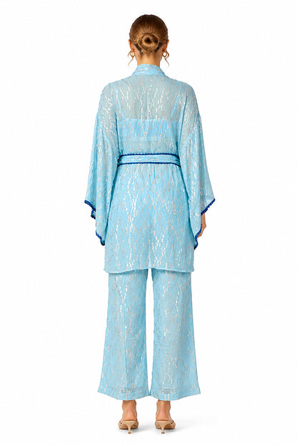 Set of 6 Aqua Aura Leaf Embellished Brallet (S,M,L)