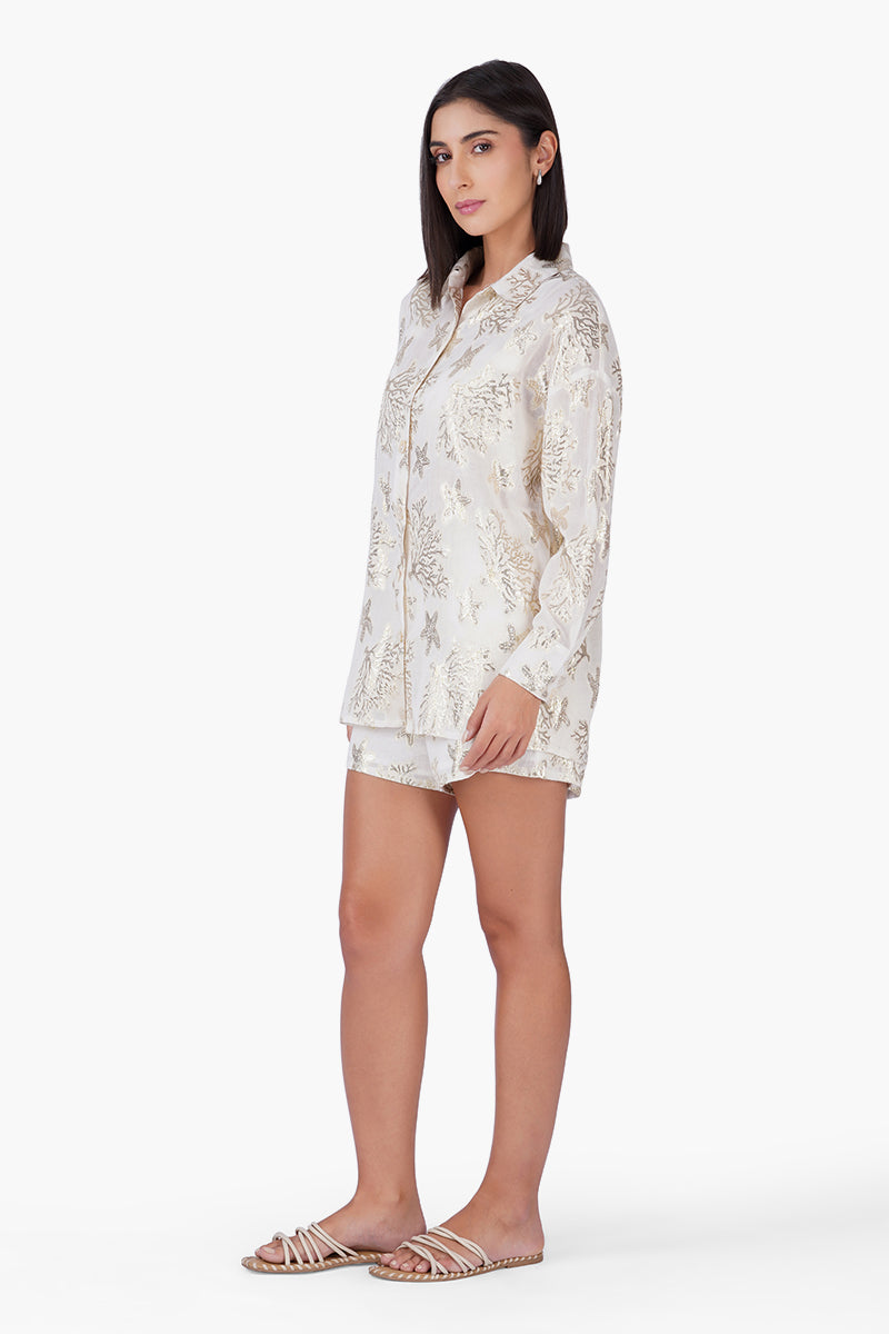 Set of 6 Shoreline Shimmer Button Down Shirt (S,M,L)