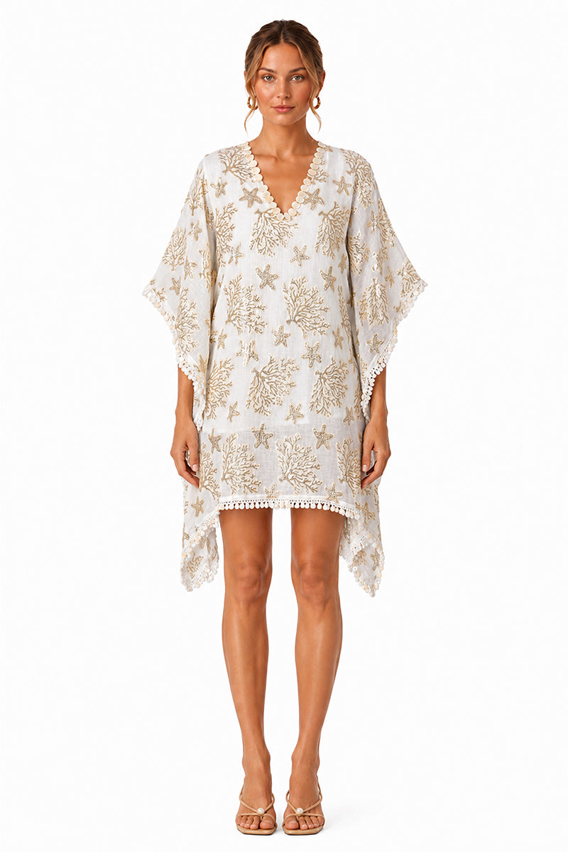 Set of 6 Shoreline Shimmer Short Kaftan (S,M,L)